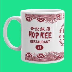 Hop Kee NYC Chinatown Restaurant Red and White Mug